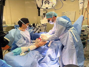 Dr Cheng and Dr Lewandowski perform the LVA procedure at Greenslopes Private Hospital