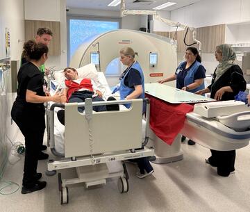 San staff participated in a live stroke case simulation